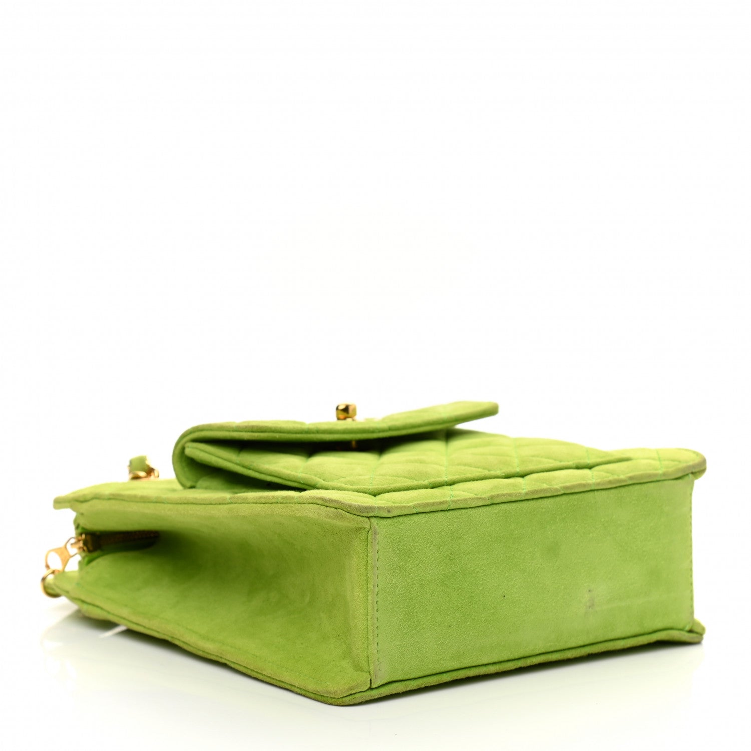 Chanel Suede Quilted CC Mini Shoulder Bag Green 4 of 12