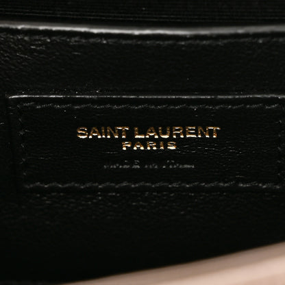 Saint Laurent Grain De Poudre Textured Mixed Matelasse Triquilt Small Monogram Satchel Dark Beige 6 of 10