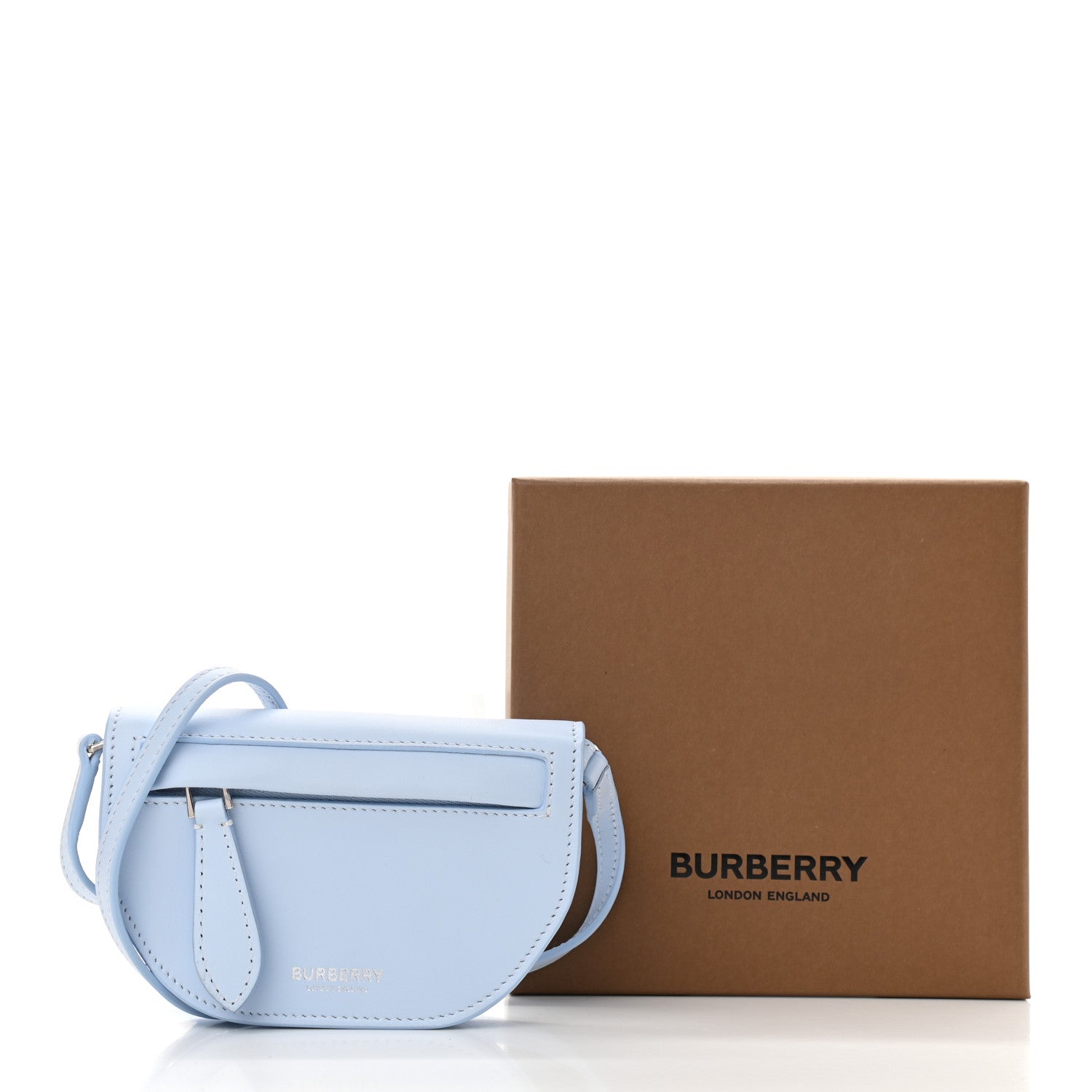 Burberry Calfskin Small Olympia Shoulder Bag Pale Blue 10 of 10