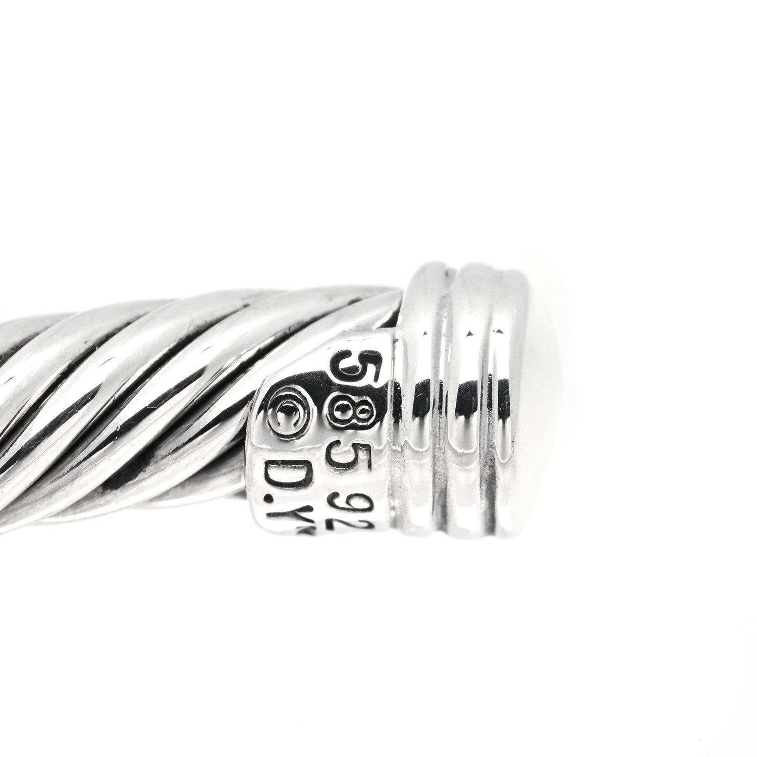 David Yurman Sterling Silver 14K Yellow Gold 5mm Station Cable Bracelet 4 of 4
