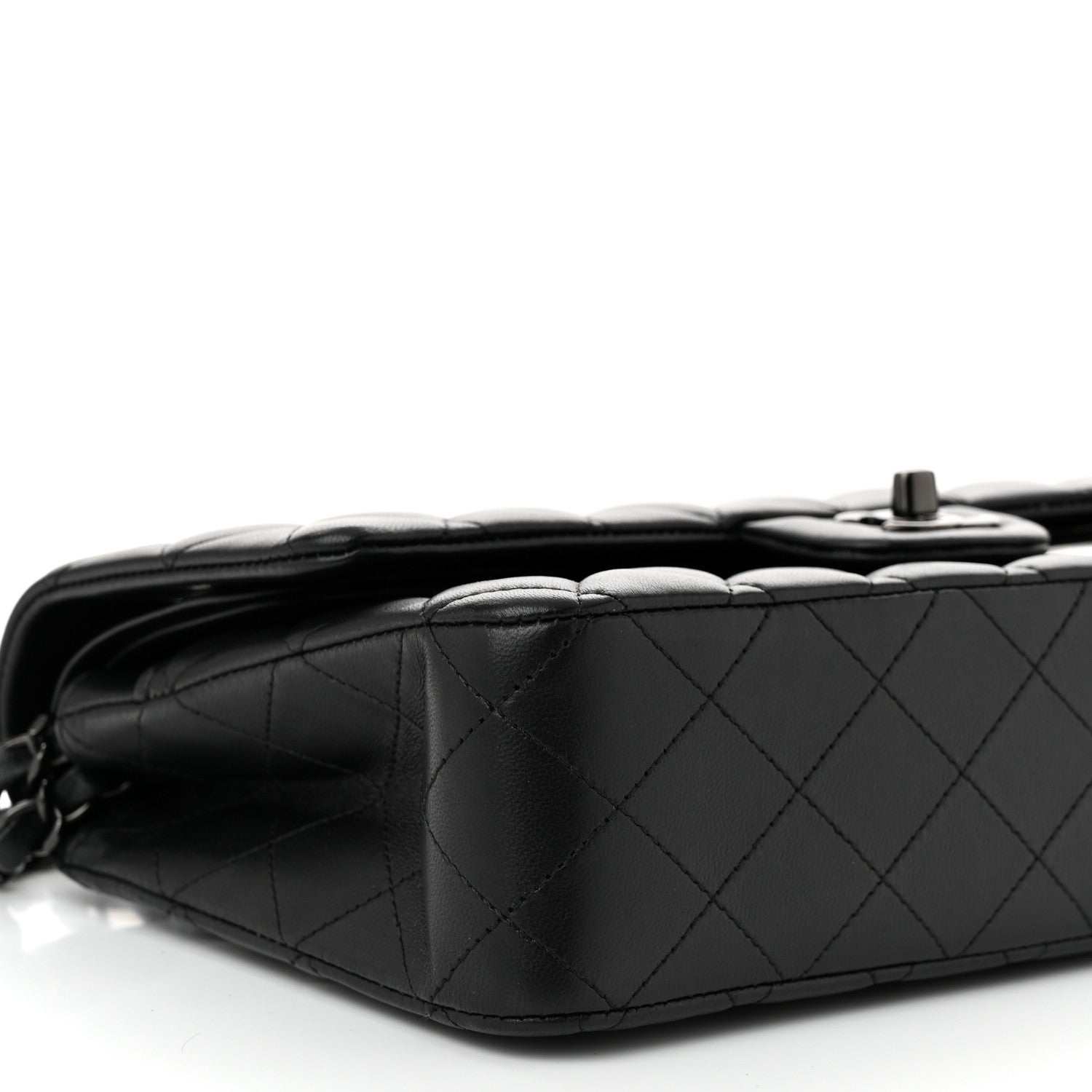 Chanel Lambskin Quilted Medium Double Flap So Black 9 of 11