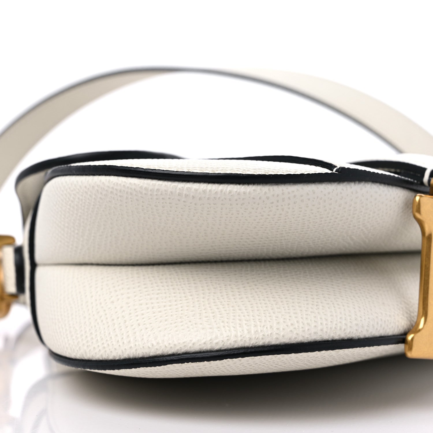 Christian Dior Grained Calfskin Mini Saddle Bag With Strap White 8 of 10