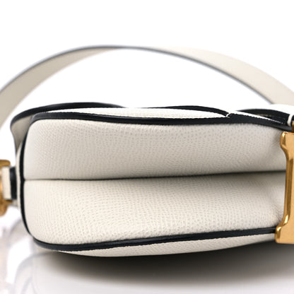 Christian Dior Grained Calfskin Mini Saddle Bag With Strap White 8 of 10
