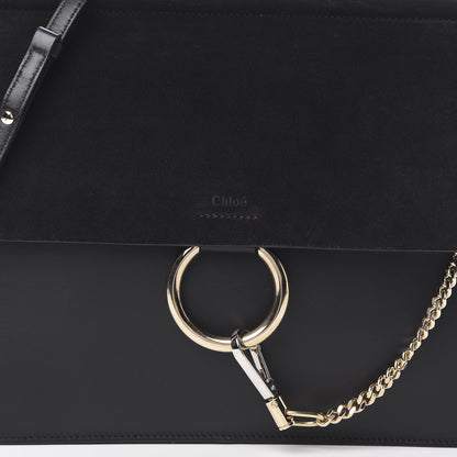 Chloe Suede Calfskin Medium Faye Shoulder Bag Black 8 of 12
