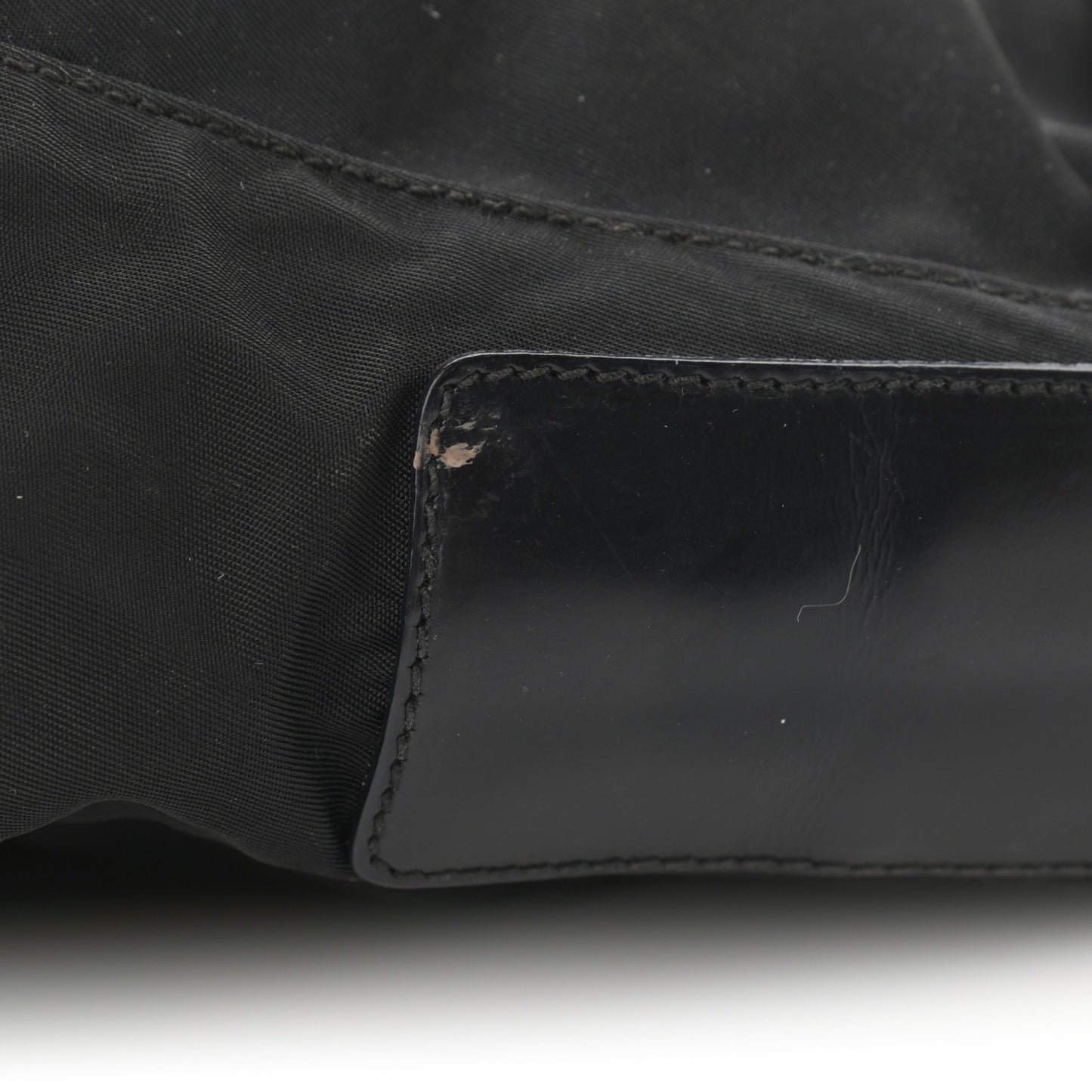 Nylon Flat Messenger Bag Black