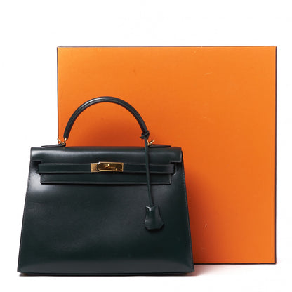 Hermes Box Kelly Sellier 32 Vert Fonce 16 of 16