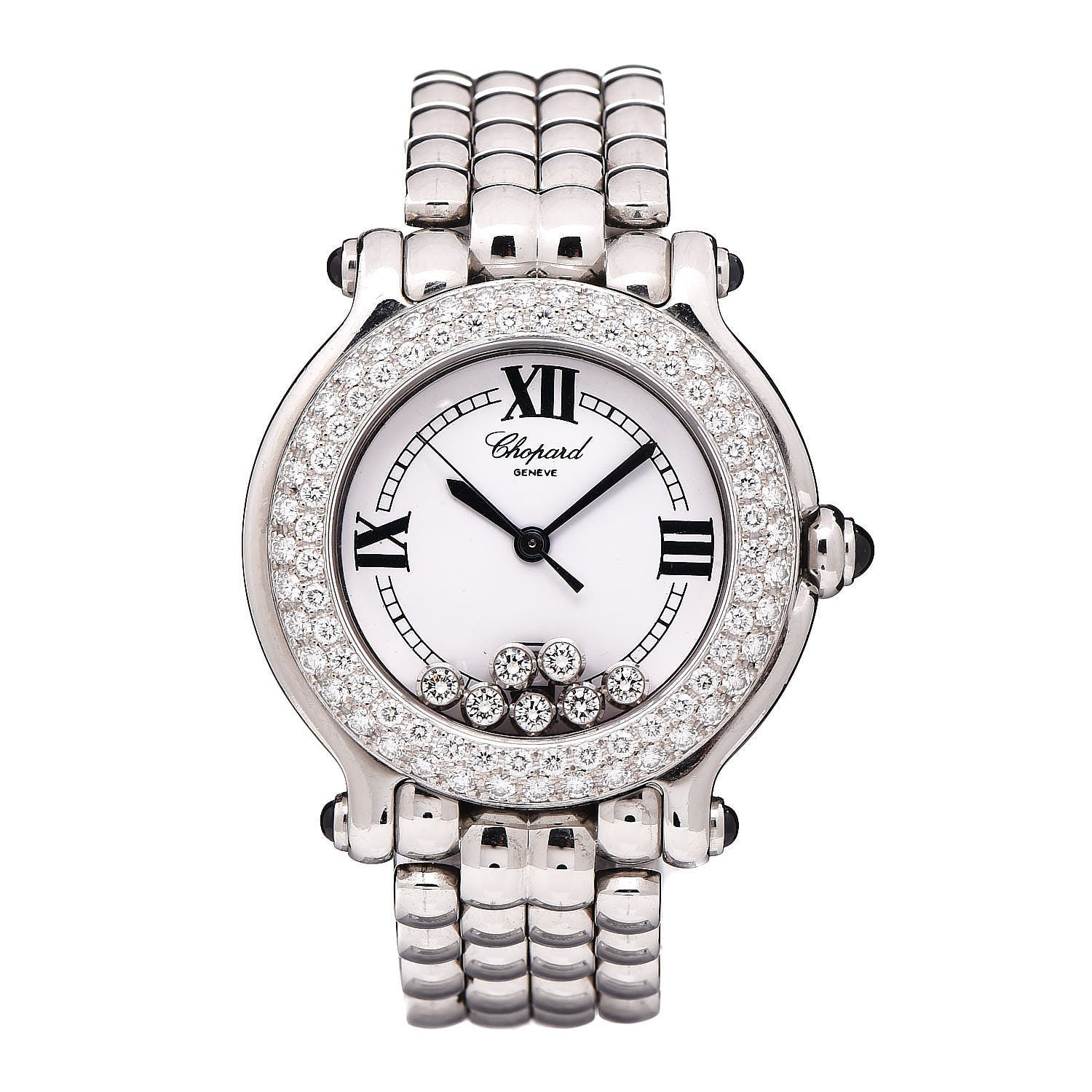 Chopard Stainless Steel Diamond Pave Bezel 32mm Happy Sport Quartz Watch 1 of 7