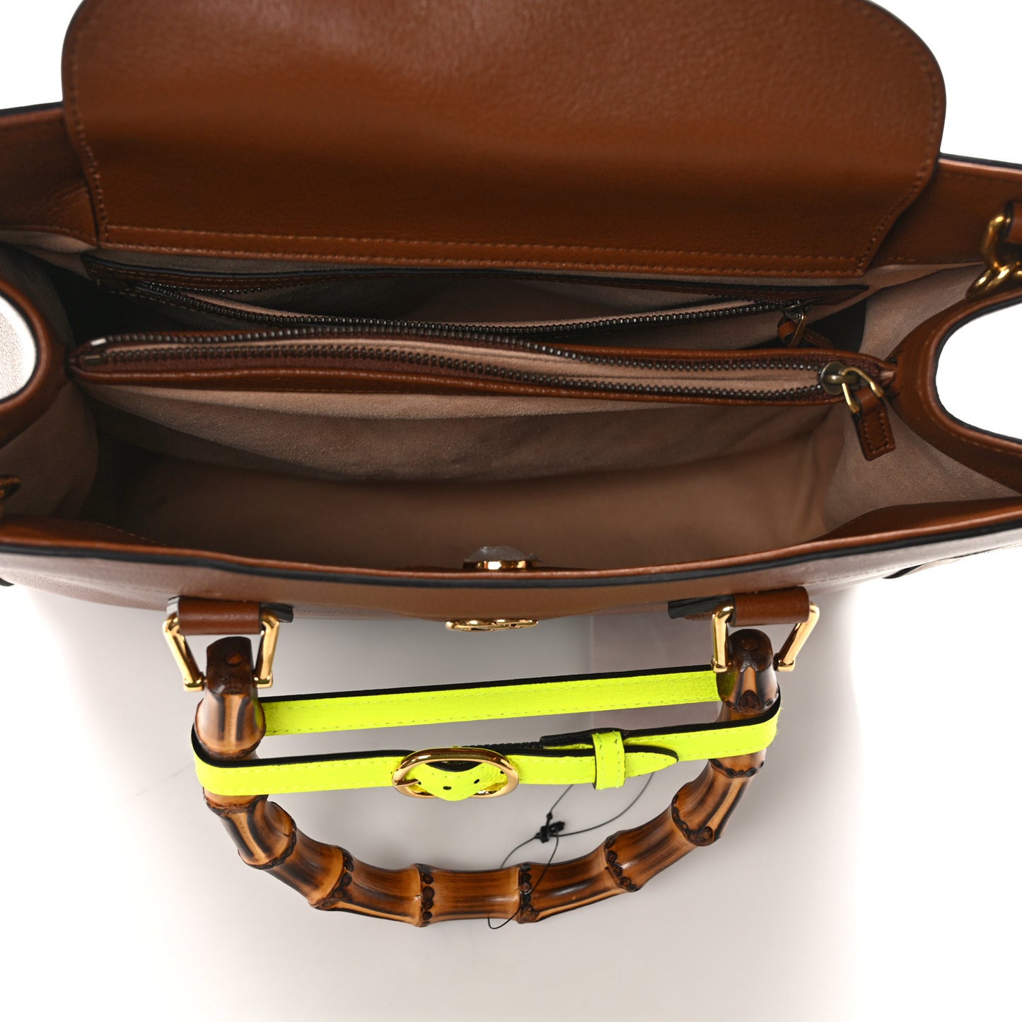 Wonka Grain Calfskin Medium Diana Tote Bag Cuir Yellow Fluo