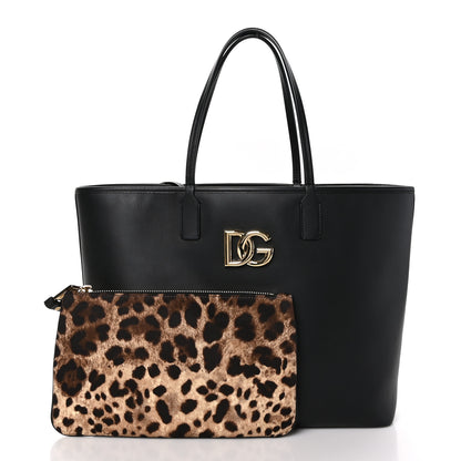 Dolce & Gabbana Calfskin Medium Fefe Tote Black 3 of 10