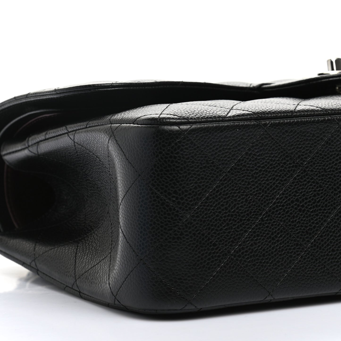 Caviar Quilted Jumbo Double Flap Black