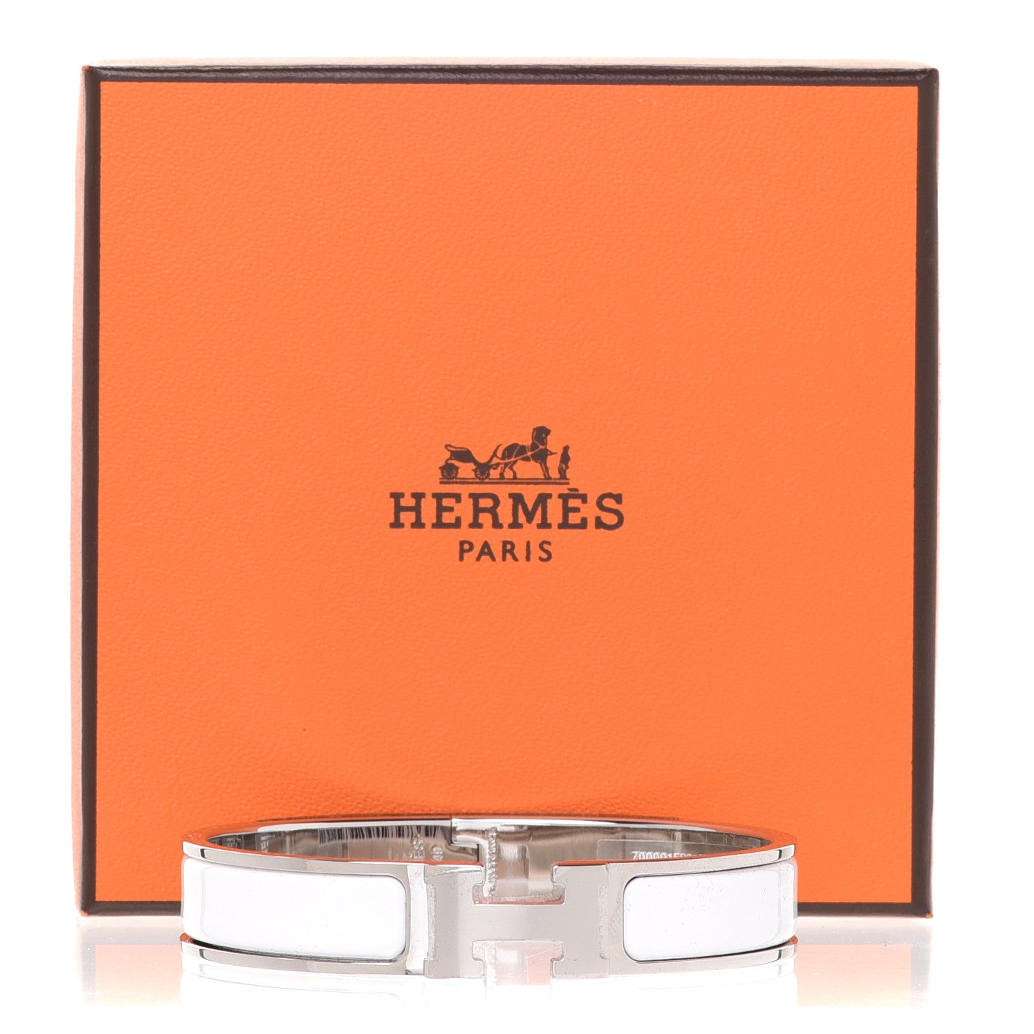 Hermes Enamel Narrow Clic Clac H Bracelet GM White 6 of 6