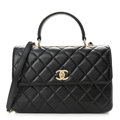 Chanel Lambskin Quilted Medium Trendy CC Flap Dual Handle Bag Black 1 of 11