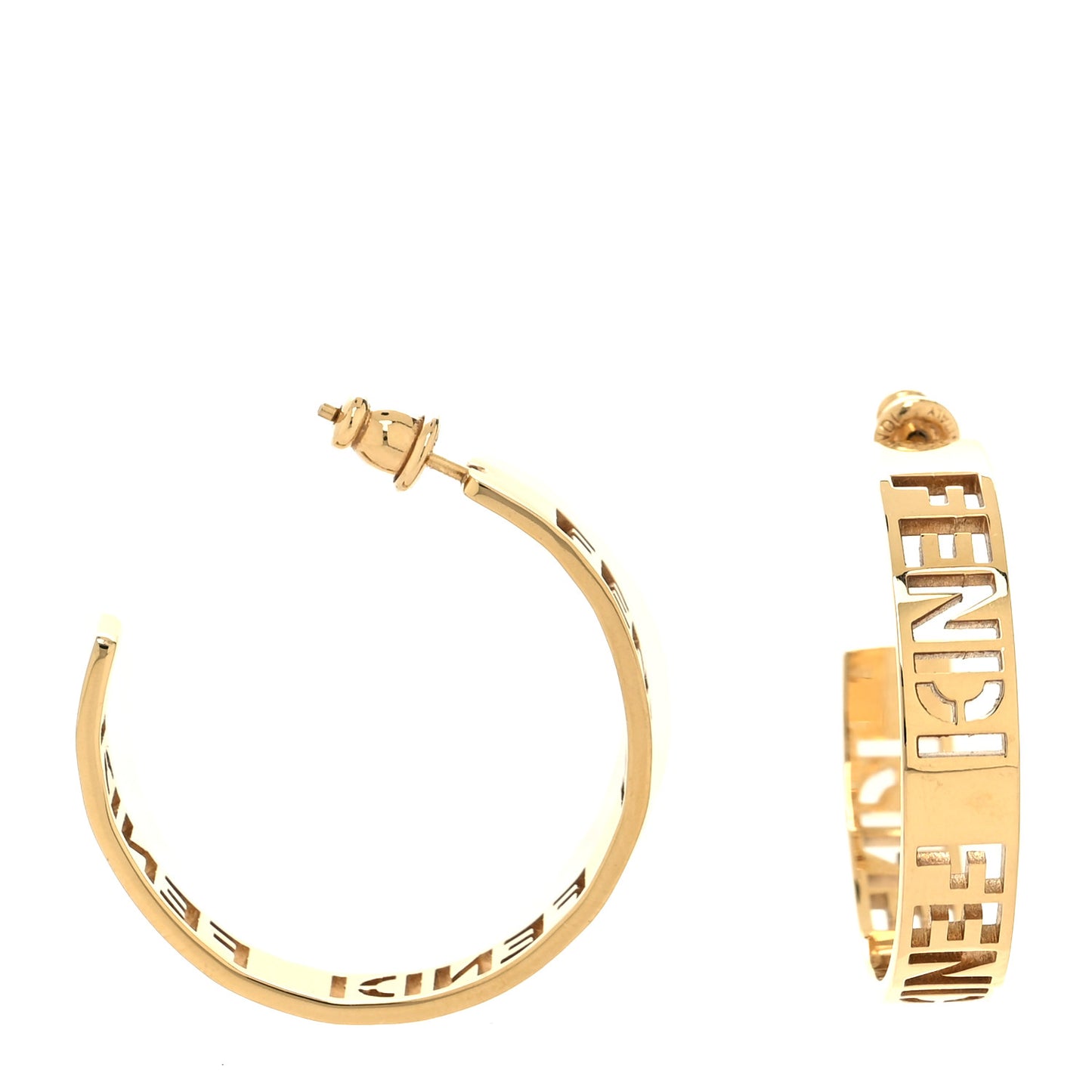 Bronze Small Signature Hoop Earrings Gold