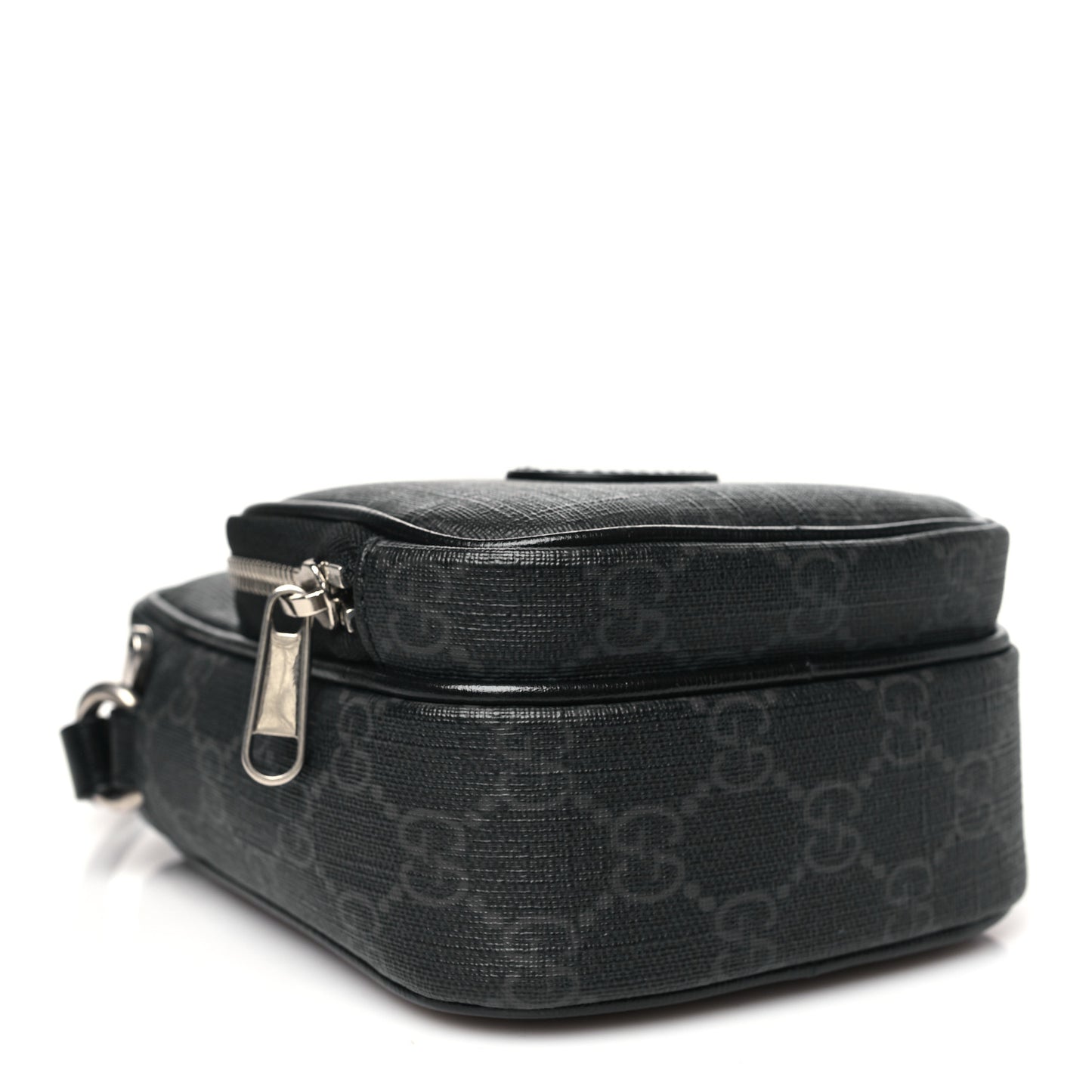 GG Supreme Monogram Azalea Calfskin Mini Retro Interlocking G Bag Black