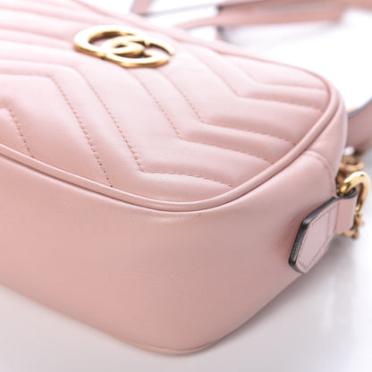 Gucci Calfskin Matelasse Mini GG Marmont Chain Shoulder Bag Perfect Pink 9 of 10