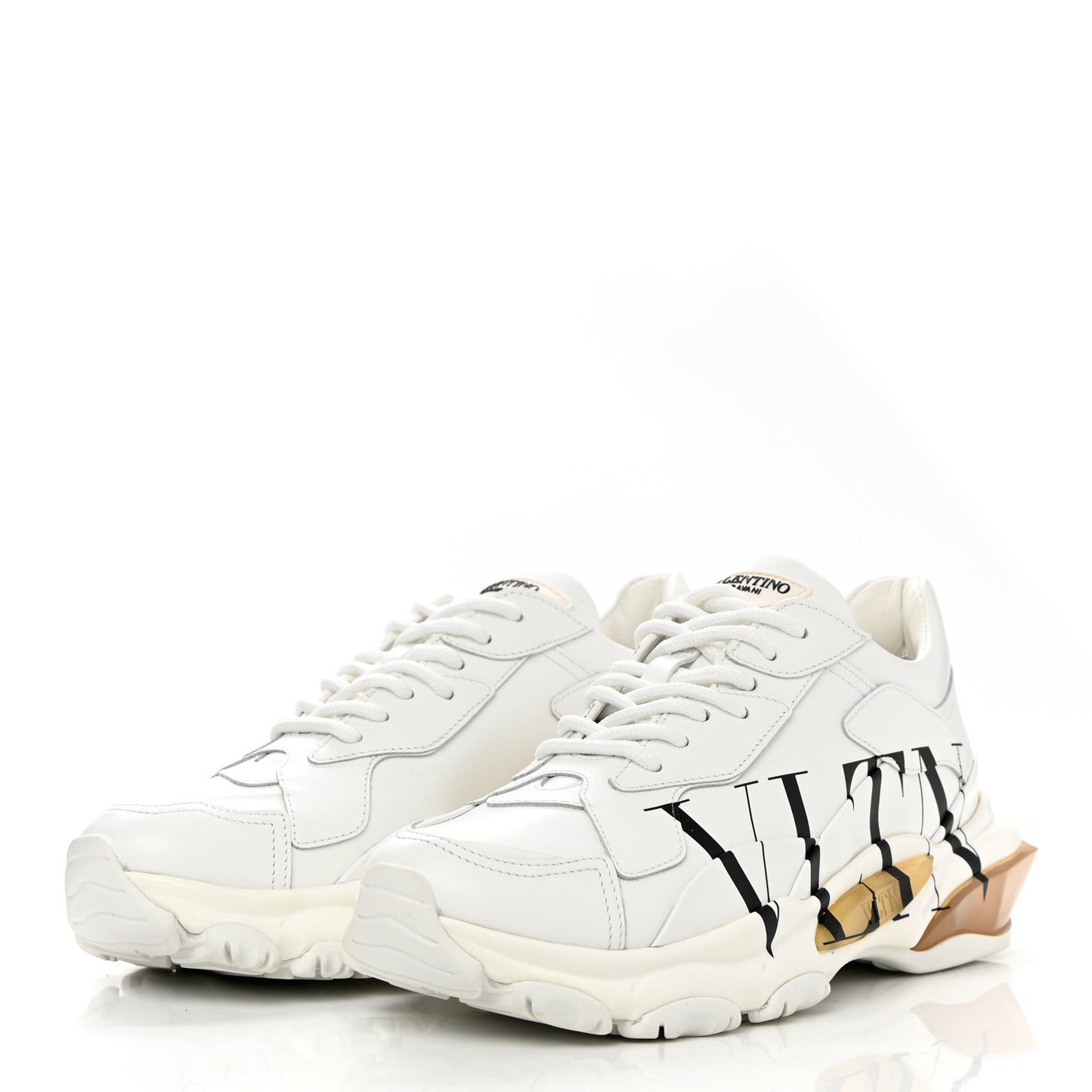 Calfskin VLTN Womens Bounce Sneakers 38.5 White