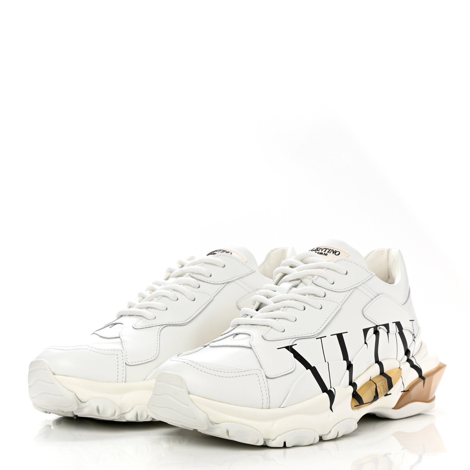 Valentino Garavani Calfskin VLTN Womens Bounce Sneakers 38.5 White 3 of 9