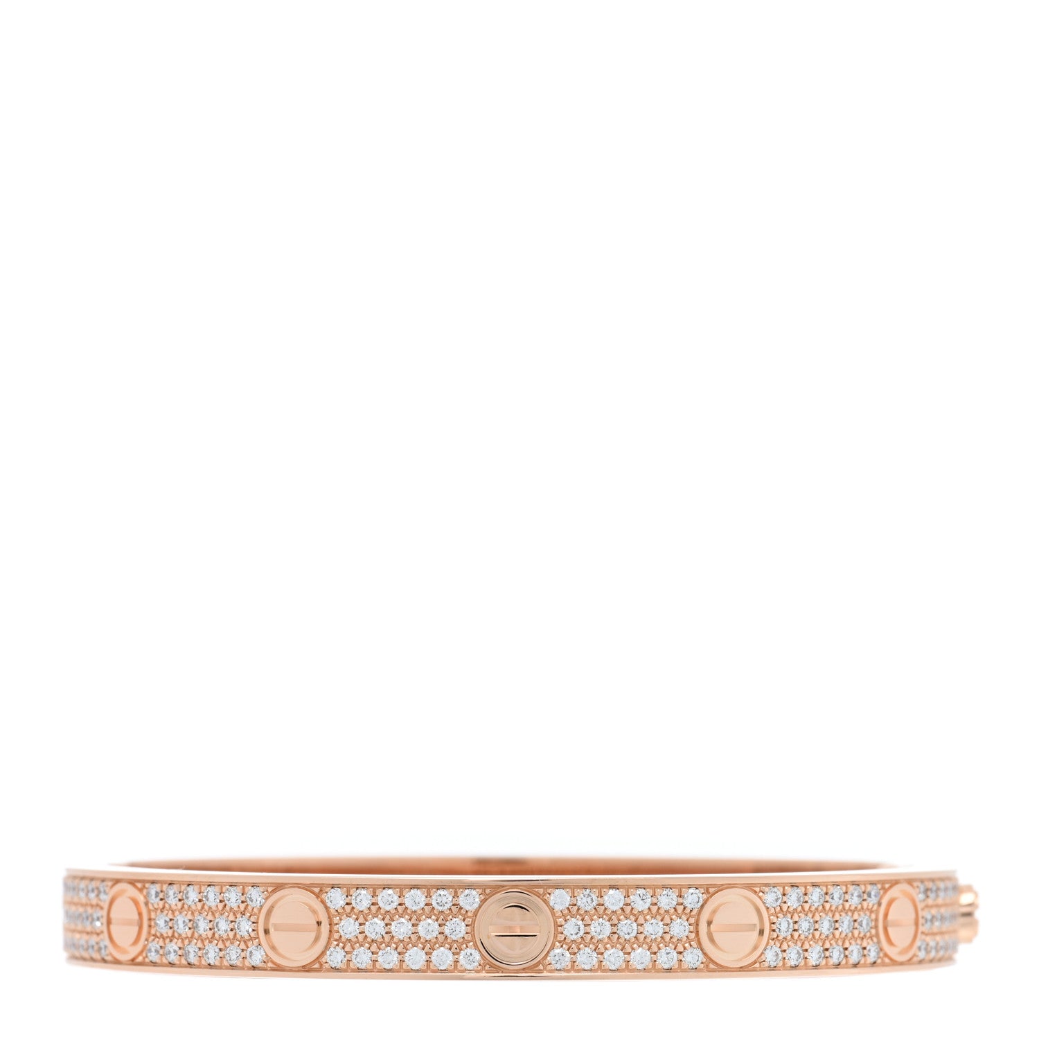 Cartier 18K Pink Gold Diamond LOVE Paved Bracelet 17 2 of 6