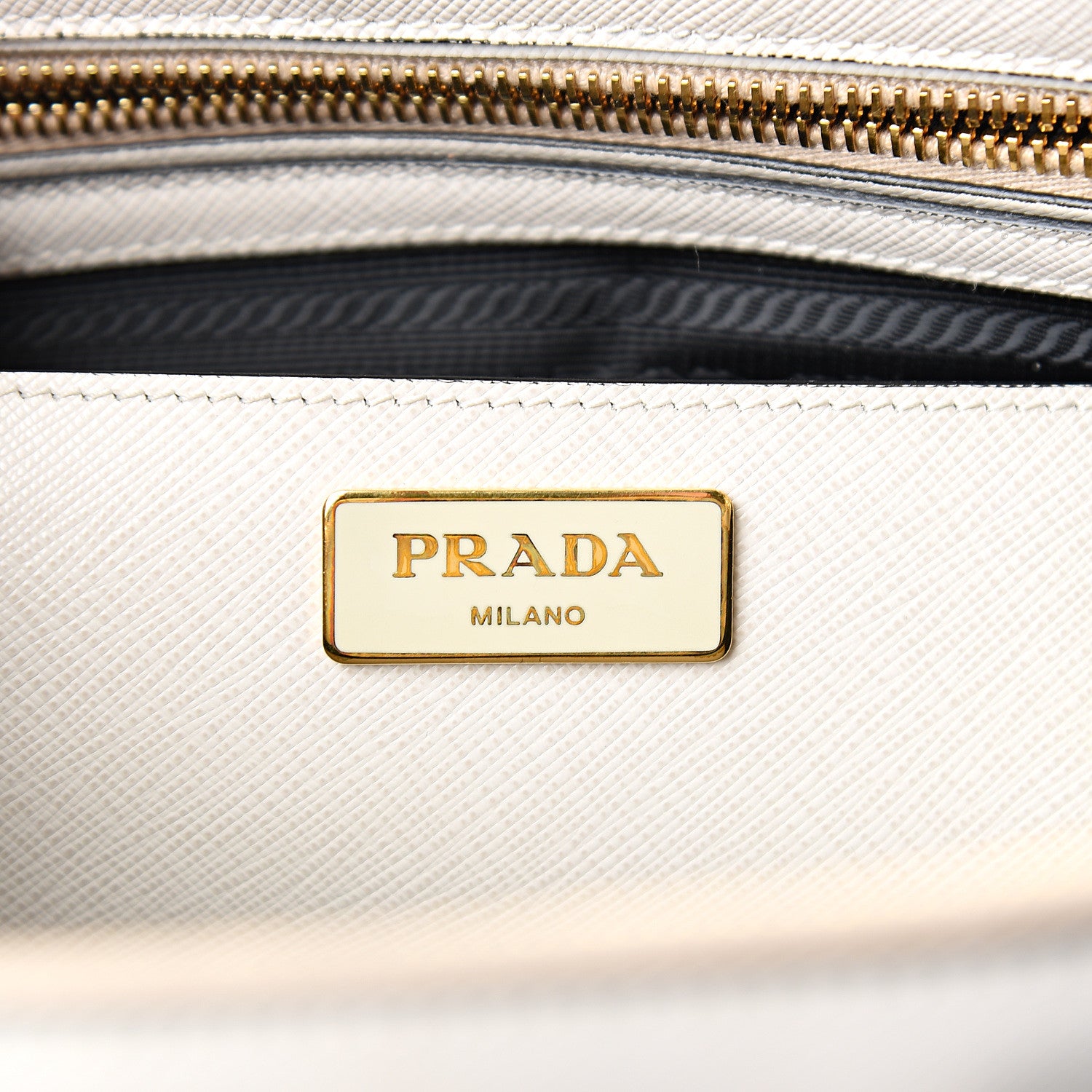Prada Saffiano Lux Colorblock Medium Galleria Double Zip Tote Black Talco 5 of 13