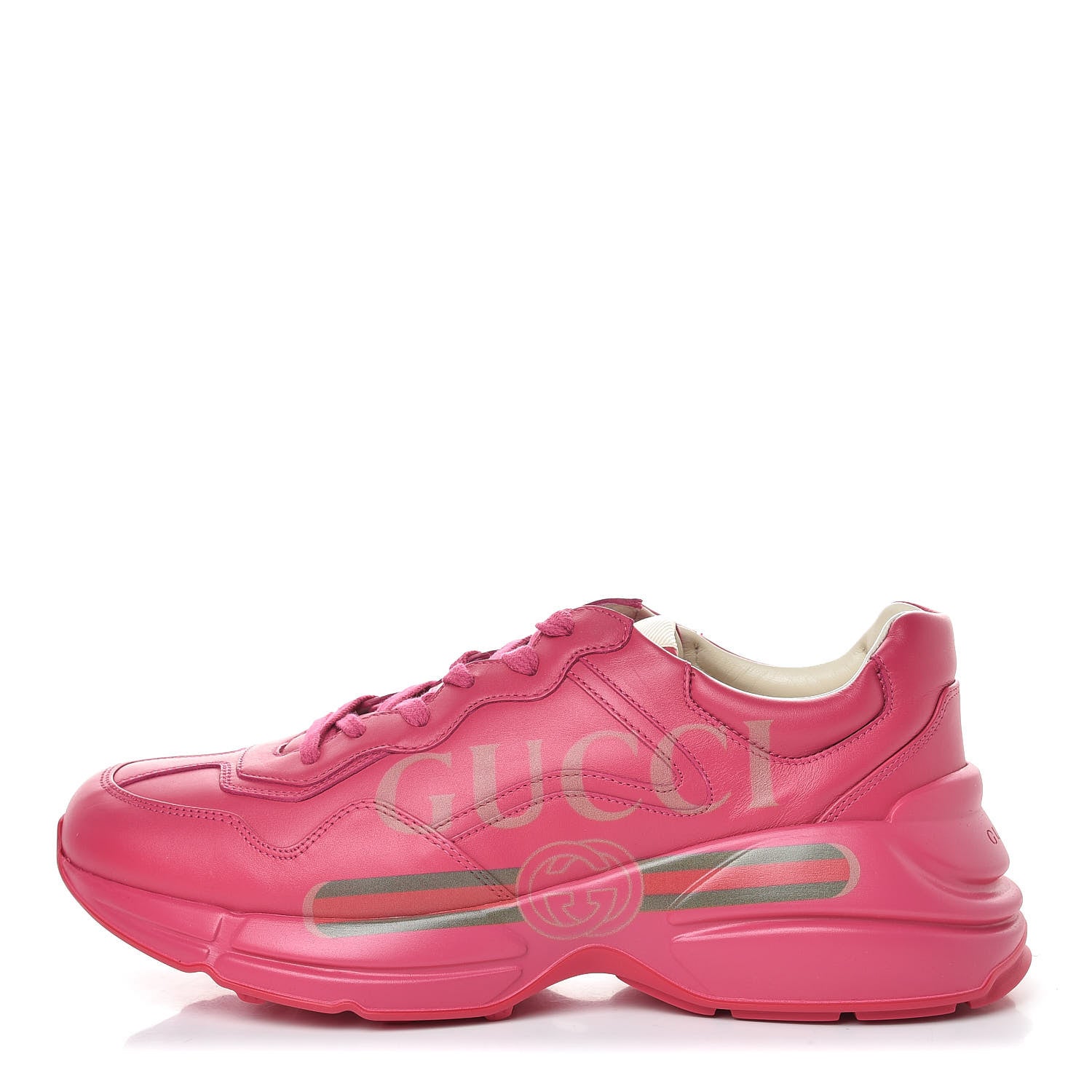 Gucci Calfskin Logo Mens Rhyton Sneakers 8.5 Box Pink 1 of 10