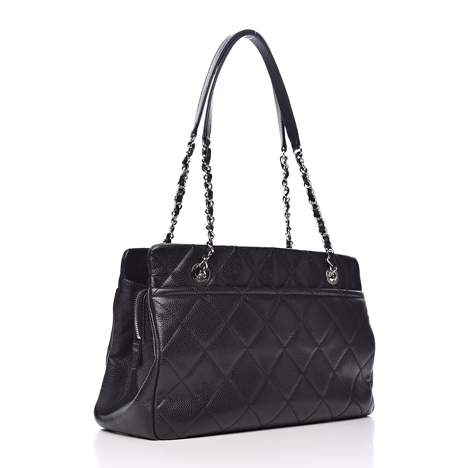 Chanel Caviar Quilted CC Timeless Soft Tote Black 3 of 10