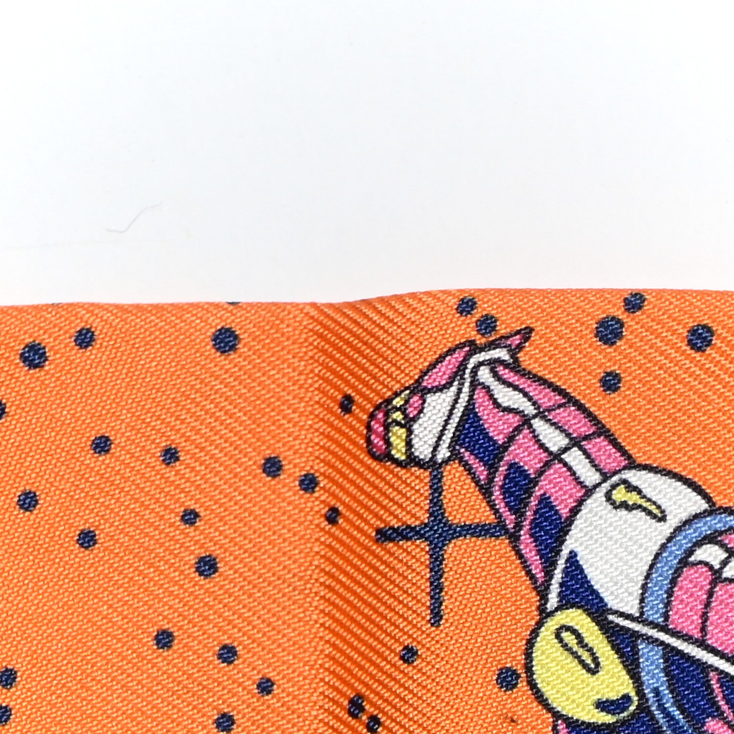Hermes Silk Space Derby Twilly Orange Jaune Bleu 6 of 8