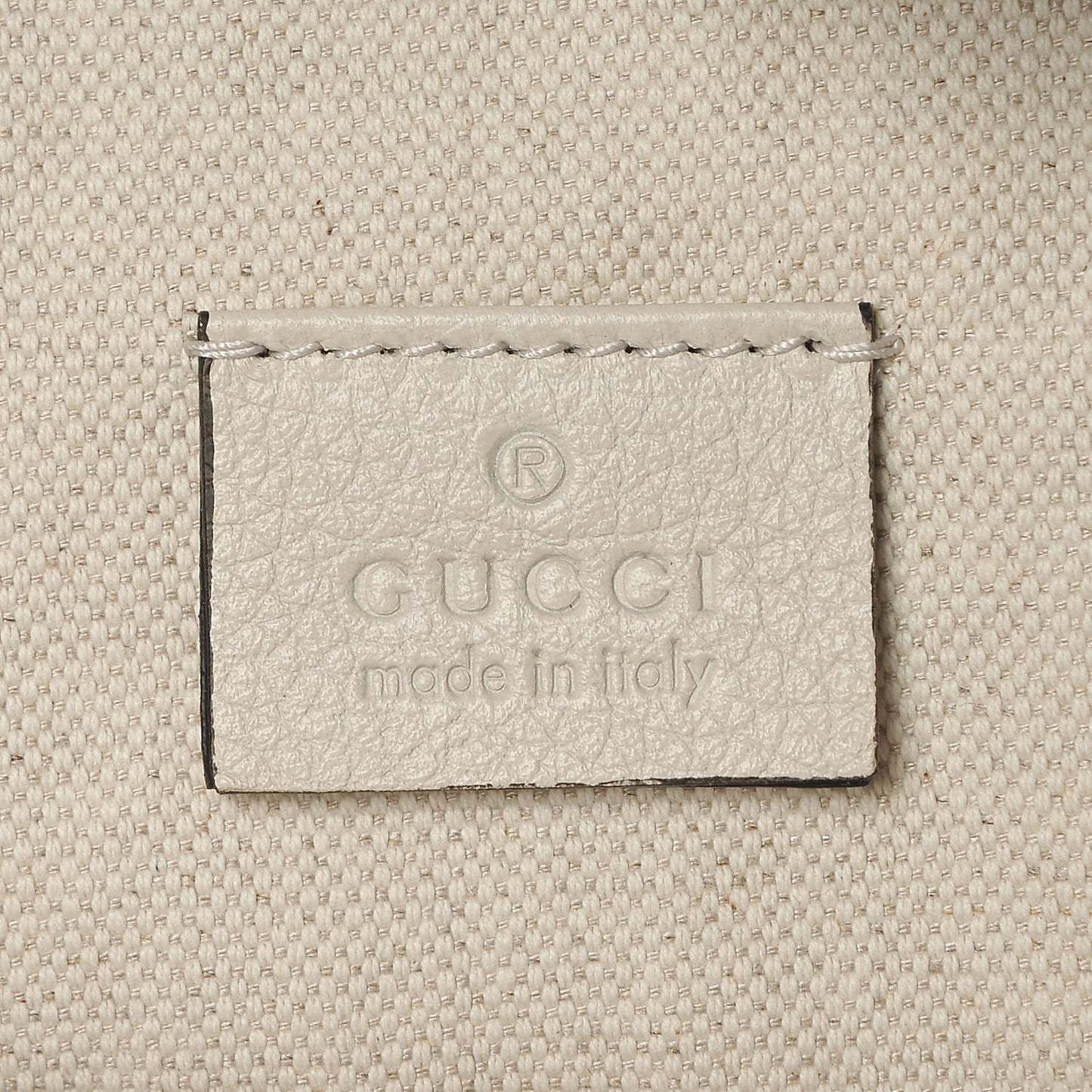 Grained Calfskin Logo Belt Bag White