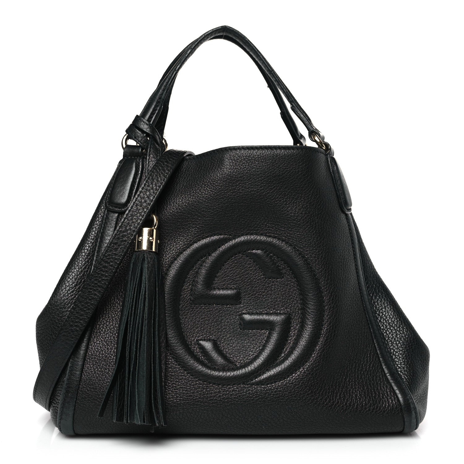 Gucci Pebbled Calfskin Small Soho Shoulder Bag Black 1 of 13
