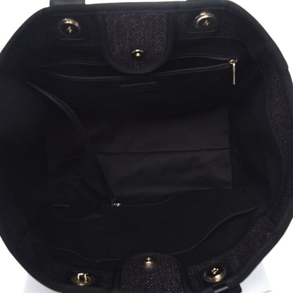 Chanel Woven Straw Raffia Large Deauville Tote Black 7 of 8