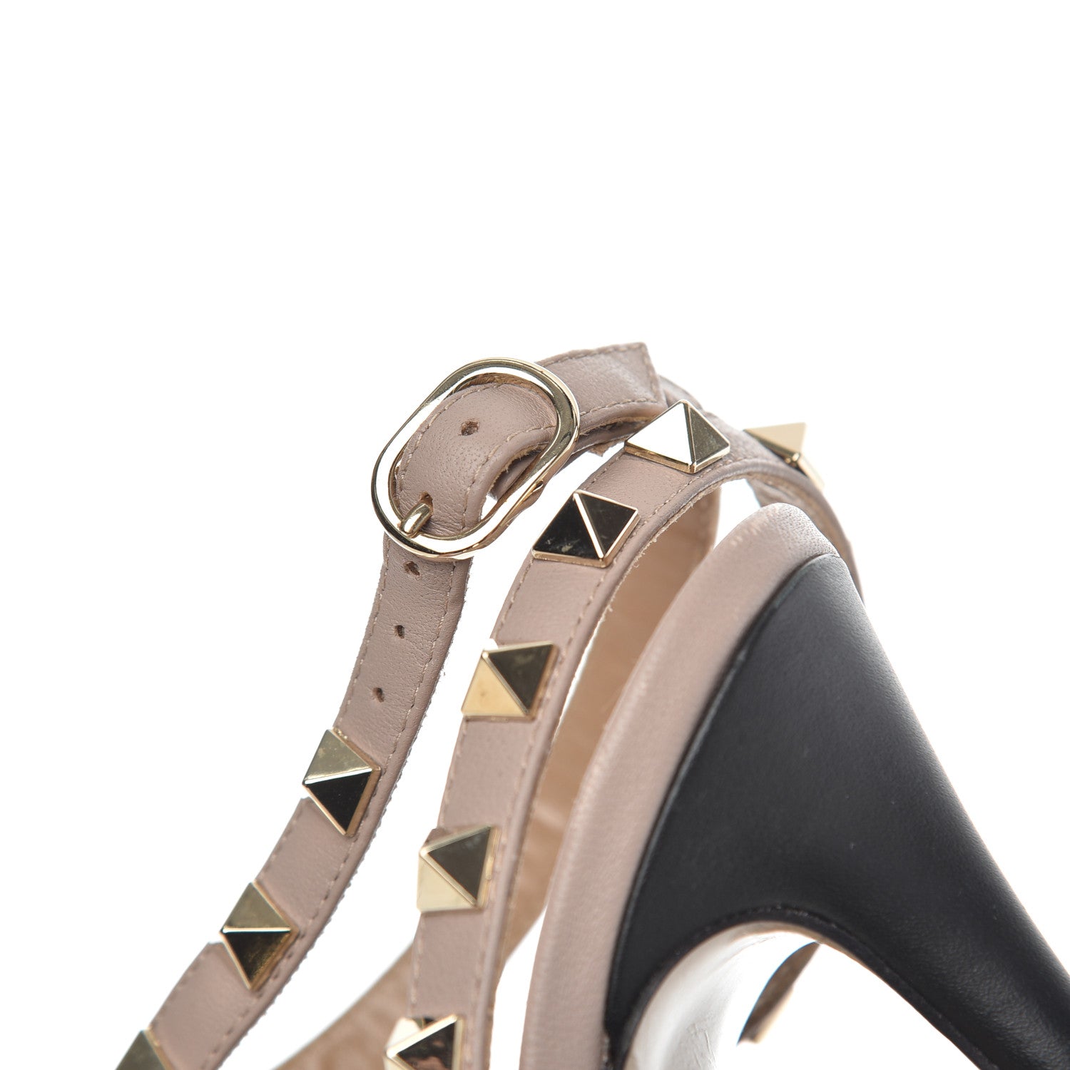 Valentino Garavani Nappa Rockstud Ankle Strap Pumps 37 Black Poudre 11 of 12