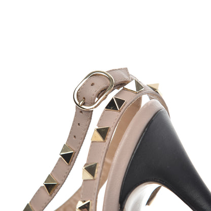 Valentino Garavani Nappa Rockstud Ankle Strap Pumps 37 Black Poudre 11 of 12