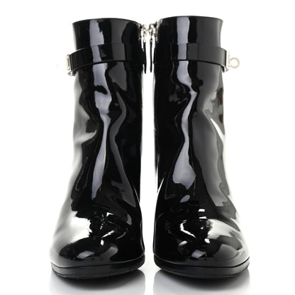 Hermes Patent Saint Germain Ankle Boots 37 Black 2 of 8