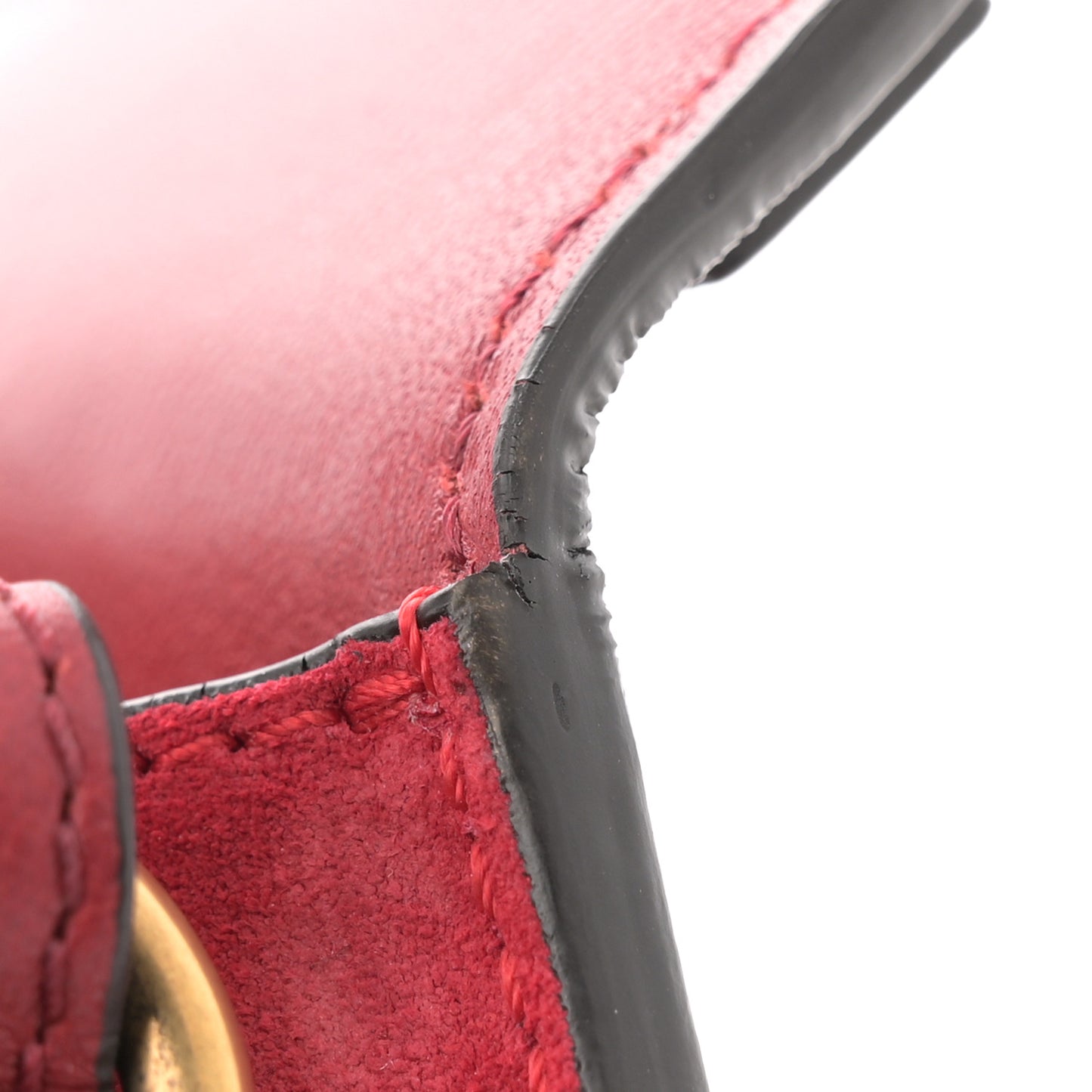 Calfskin Suede Small Nile Bracelet Bag Intense Red
