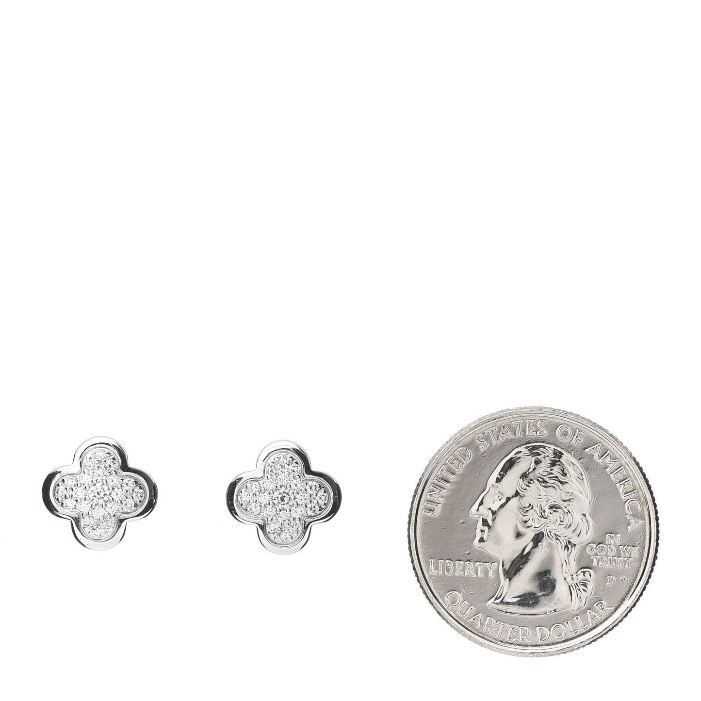 18K White Gold Diamond Pure Alhambra Earrings