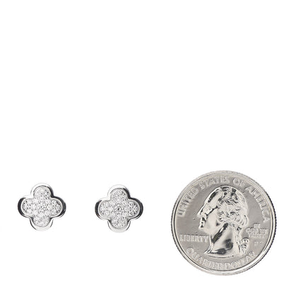 Van Cleef & Arpels 18K White Gold Diamond Pure Alhambra Earrings 2 of 4