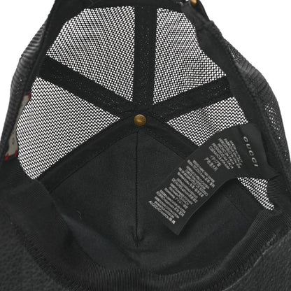 Gucci Grained Calfskin Logo Baseball Hat S Black 6 of 7