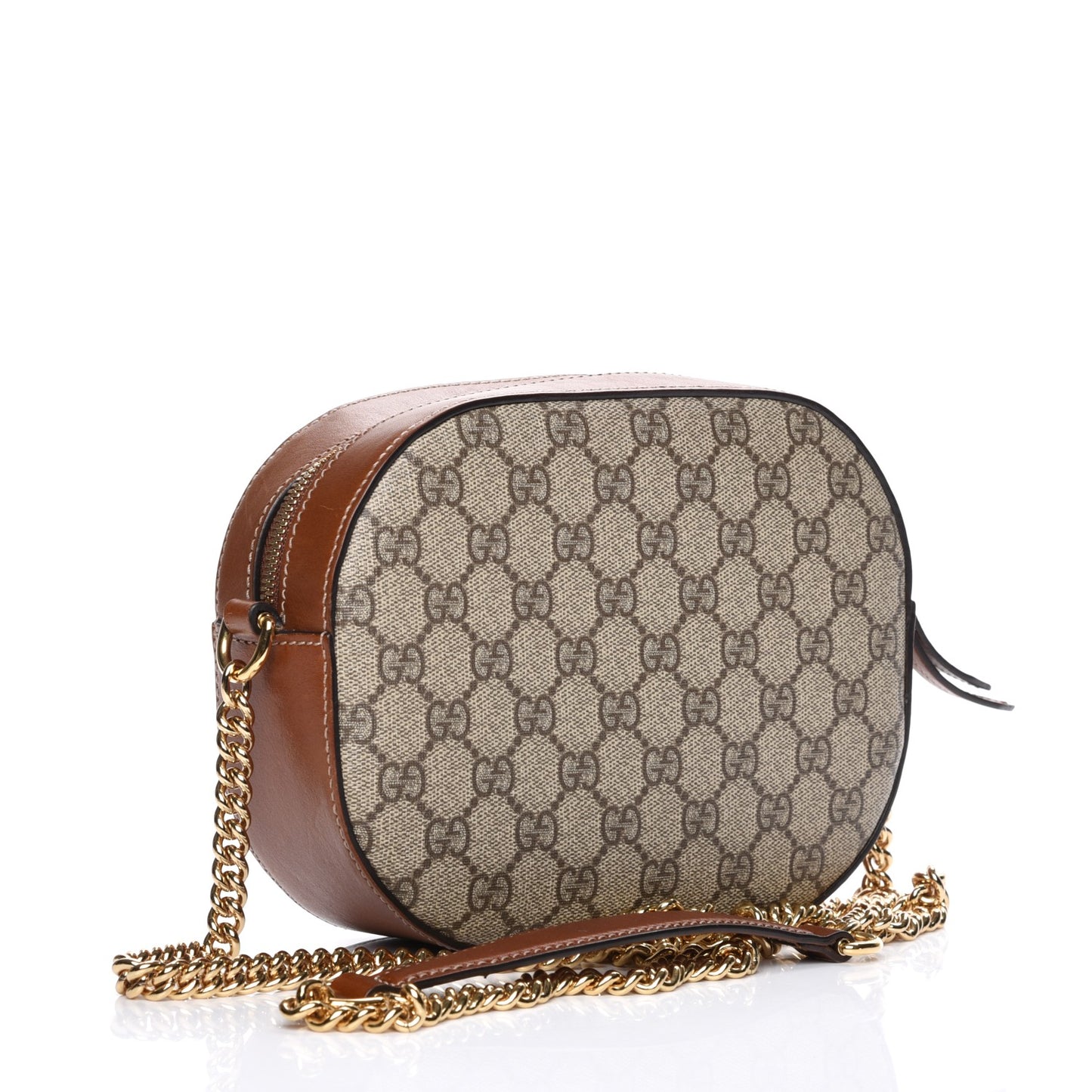 GG Supreme Monogram Cuoio Toscano Mini Chain Shoulder Bag Beige Ebony Cuir