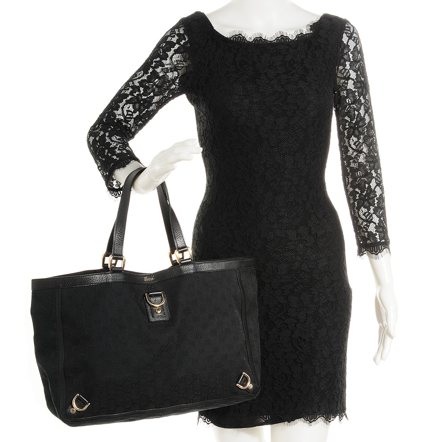 Monogram Large Abbey Tote Black