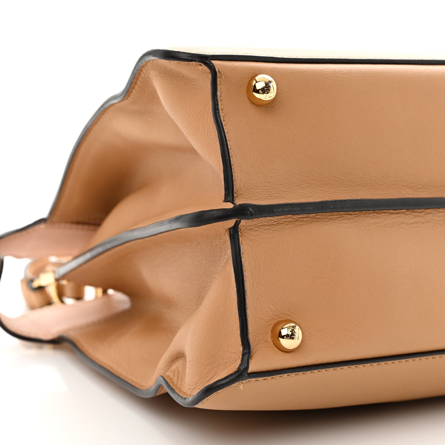 Fendi Vitello Seta Shiny Nappa Medium Peekaboo I SEE U Satchel Miele Scuro Light Rose 11 of 12