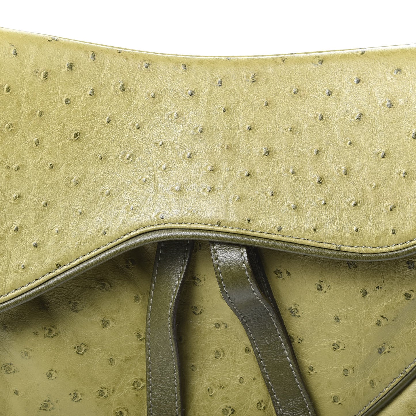 Ostrich Double Saddle Bag Green
