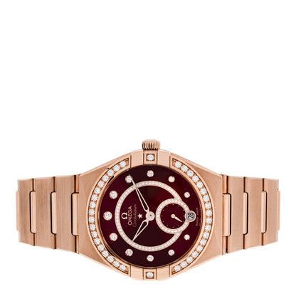 Omega 18K Sedna Gold Diamond Bezel 34mm Constellation Small Seconds Automatic Watch Bordeaux 131.55.34.20.61.001 2 of 5