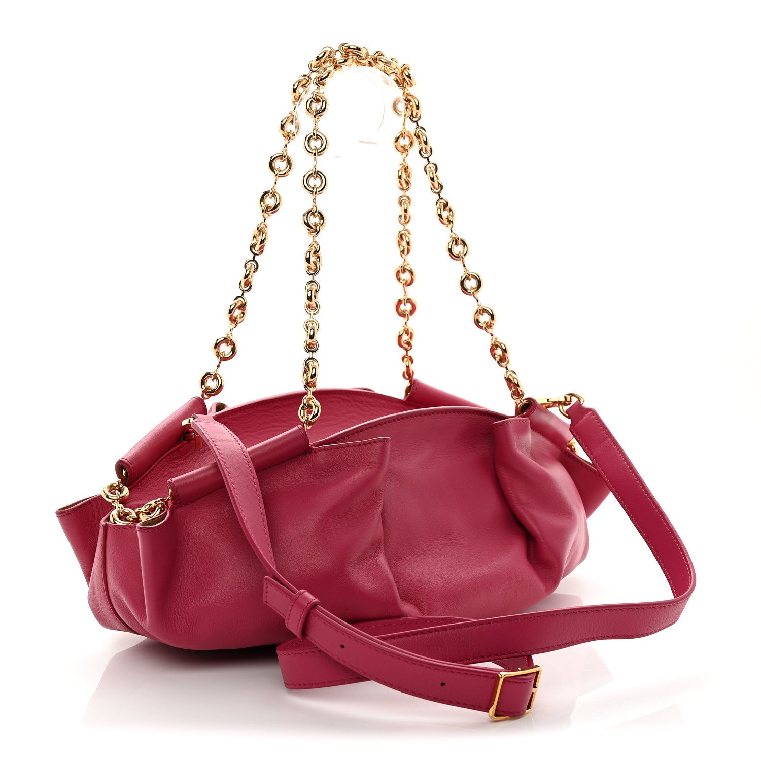 Loewe Shiny Nappa Calfskin Small Paseo Bag Magenta 3 of 9