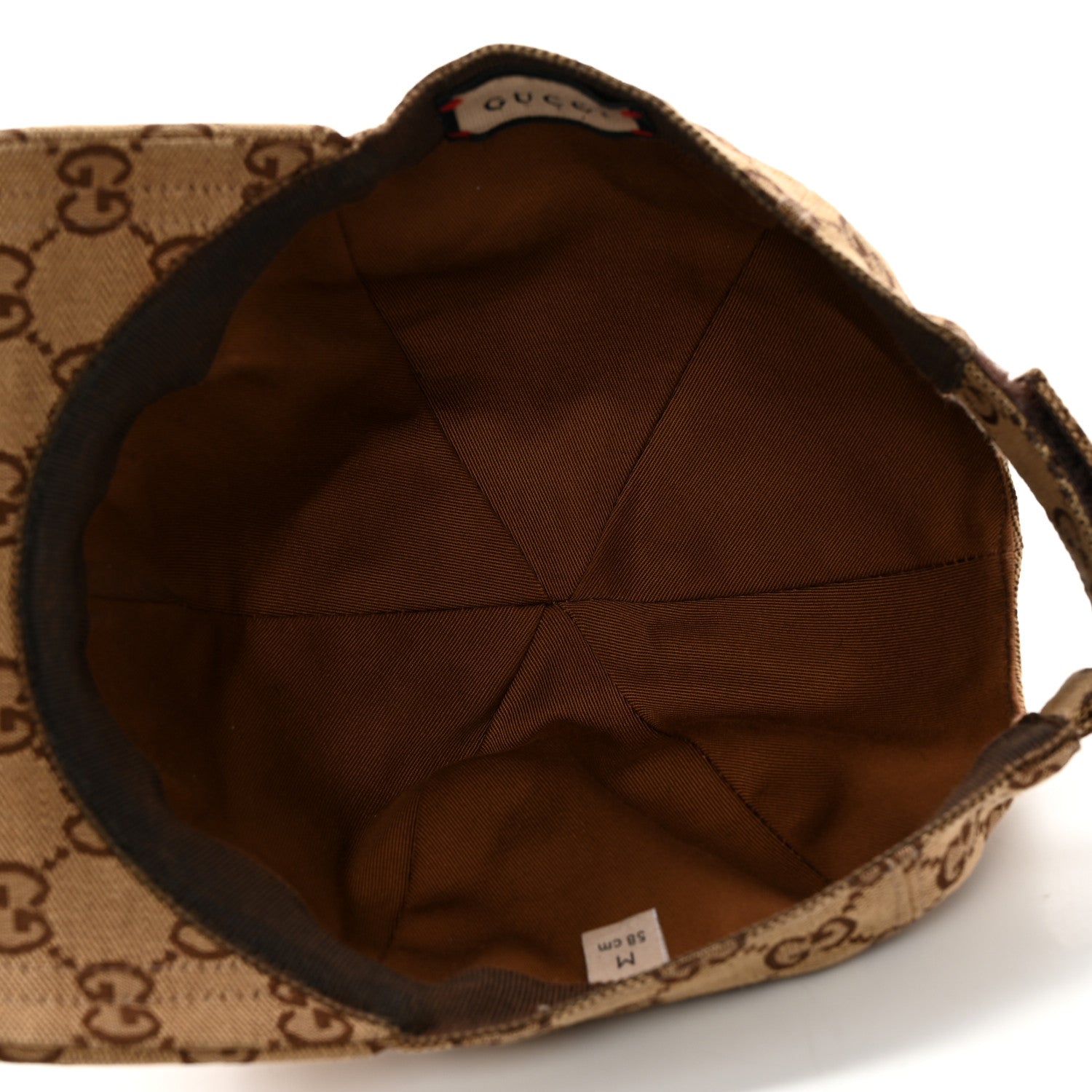 Gucci Monogram Textured Dollar Calfskin Zeno Baseball Hat M Beige 9 of 9