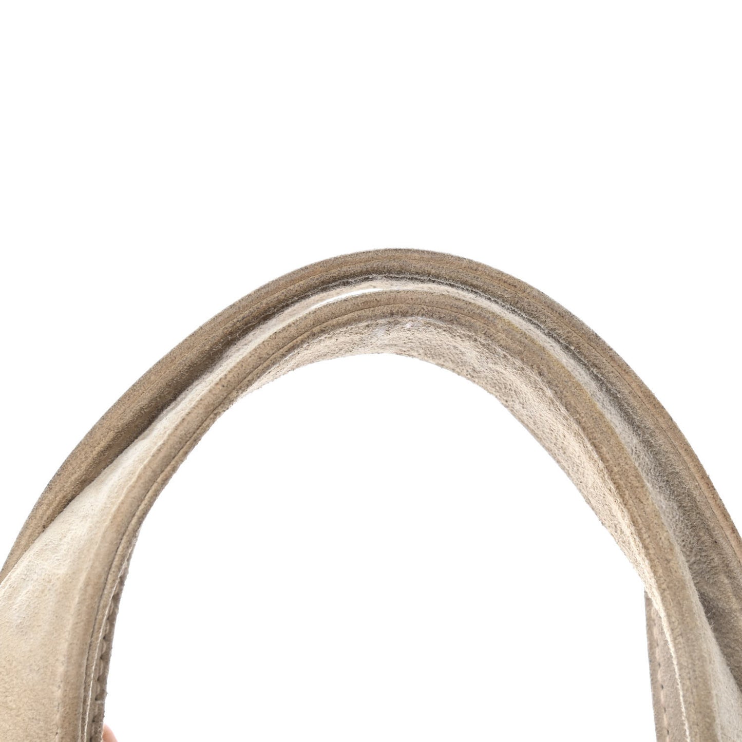 Suede Shearling Fur Handbag Ivory