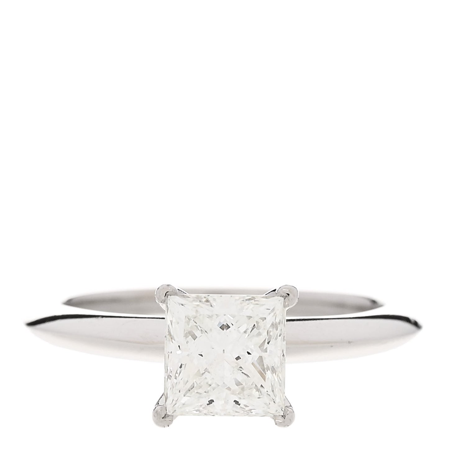Platinum Diamond 1.37ct Princess Solitaire Engagement Ring 53 6.25