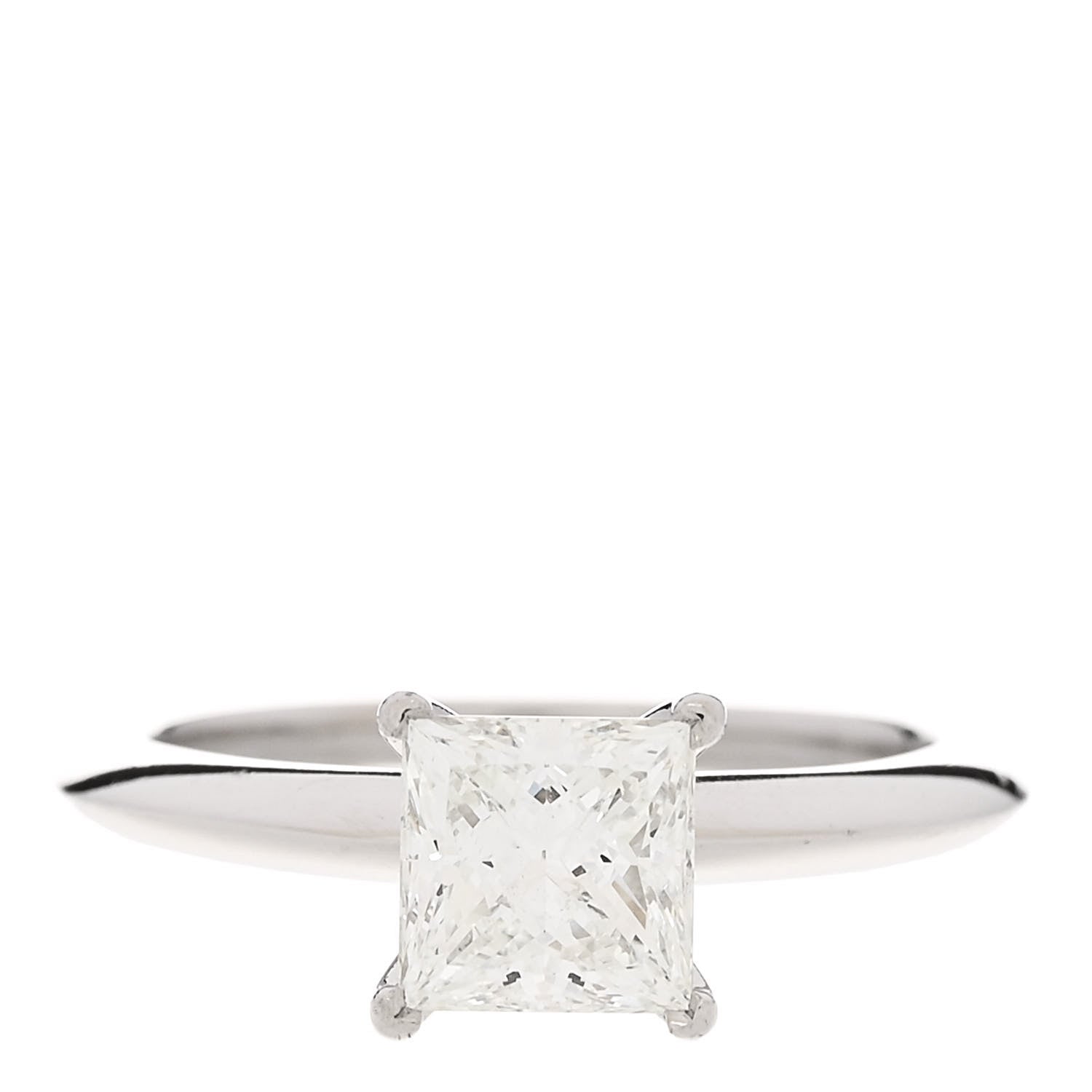Tiffany Platinum Diamond 1.37ct Princess Solitaire Engagement Ring 53 6.25 1 of 7