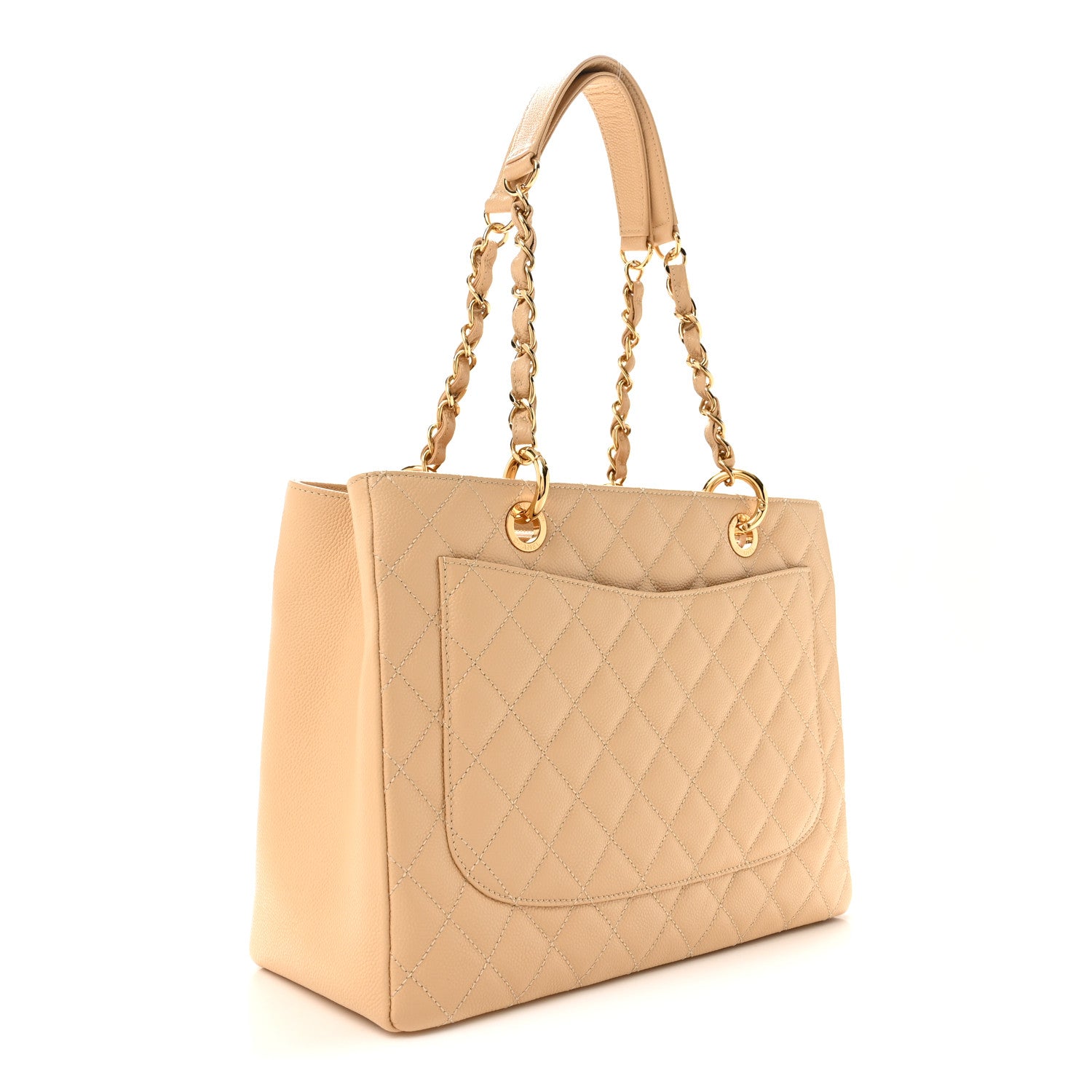 Chanel Caviar Quilted Grand Shopping Tote GST Beige Clair 3 of 10