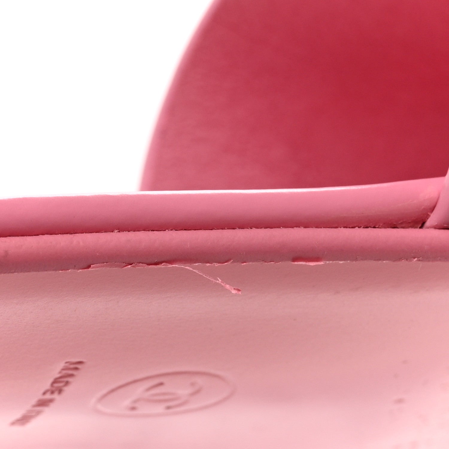 Chanel Calfskin Patent Calfskin Logo Mules 40 Pink Black 11 of 11