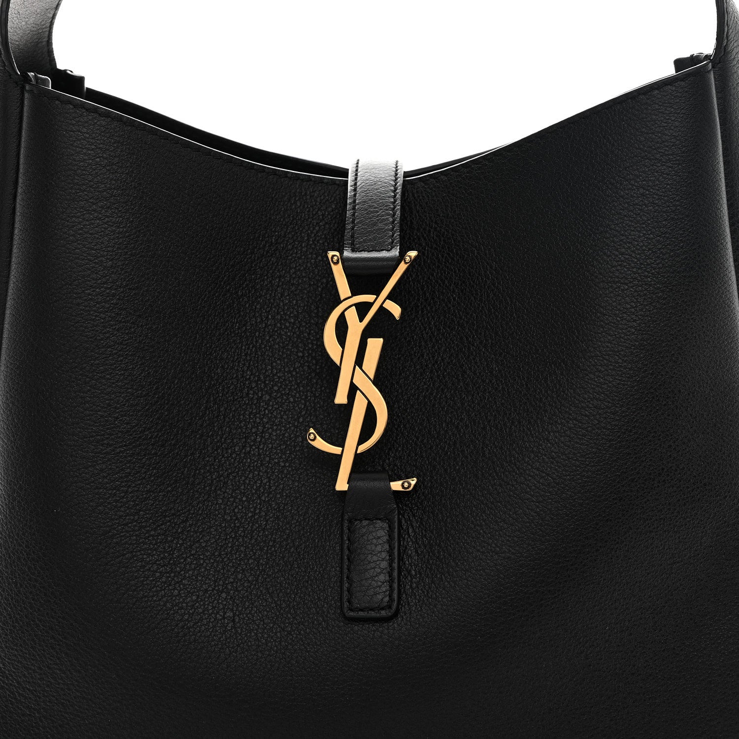 Saint Laurent Smooth Calfskin Small Le 5 A 7 Soft Hobo Black 8 of 10