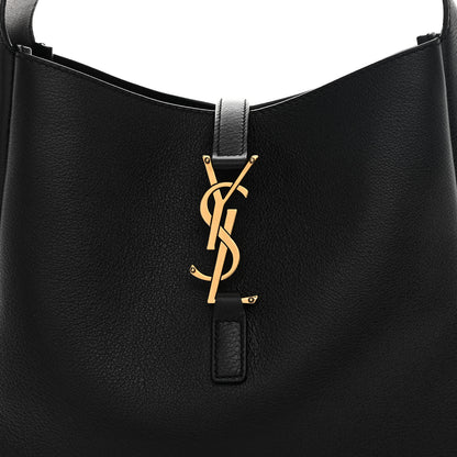 Saint Laurent Smooth Calfskin Small Le 5 A 7 Soft Hobo Black 8 of 10